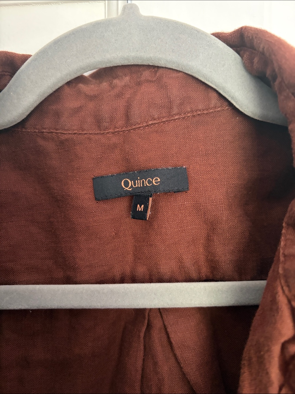 Quince M Brown 100% Linen Casual Button-Up Shirt - Picture 2 of 4